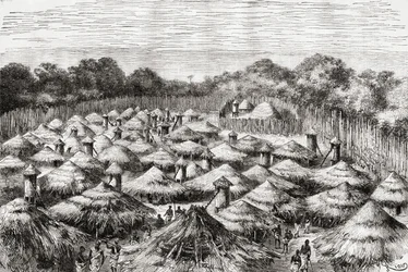 The village of Kiwana, Tanzania, as it was in the late 19th century, from 